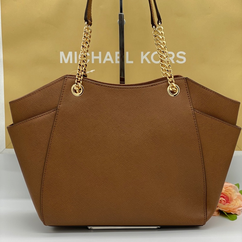 MICHAEL KORS LG CHAIN SHOULDER TOTE LUGGAGE NWT - Picture 6 of 16